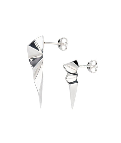 Fracture Silver Mismatched Stud Earrings