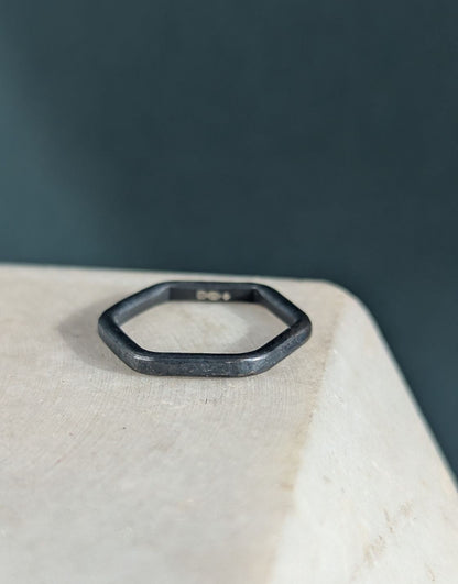 Causeway Silver Hexagon Ring