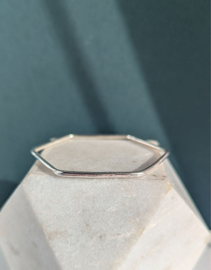 Causeway Silver Hexagon Bangle