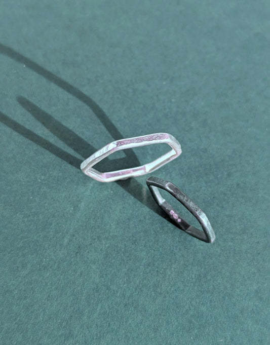 Causeway Silver Hexagon Ring