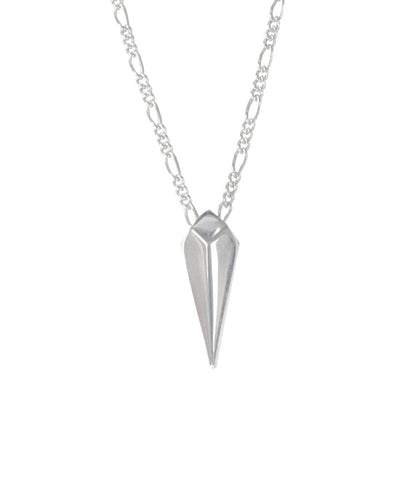 Facet Silver Long Drop Necklace