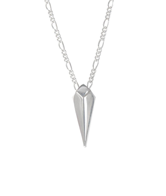 Facet Silver Long Drop Necklace