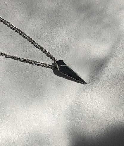 Facet Silver Long Drop Necklace