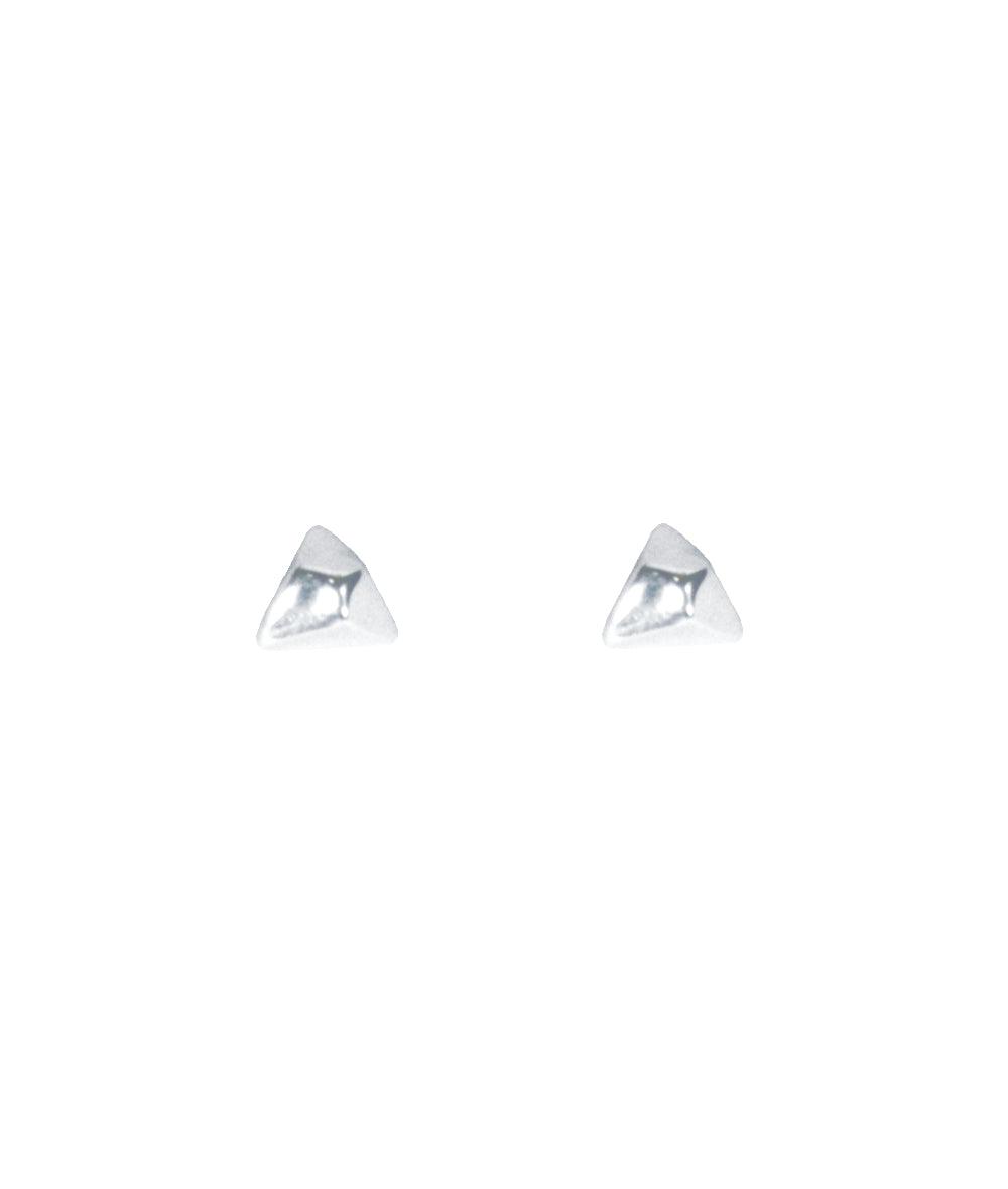 Facet Silver Mini Triangle Stud Earrings