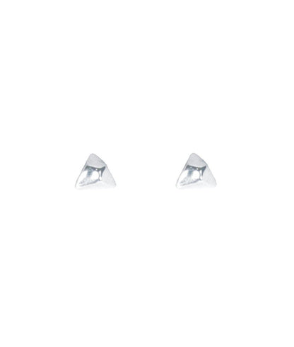 Facet Silver Mini Triangle Stud Earrings