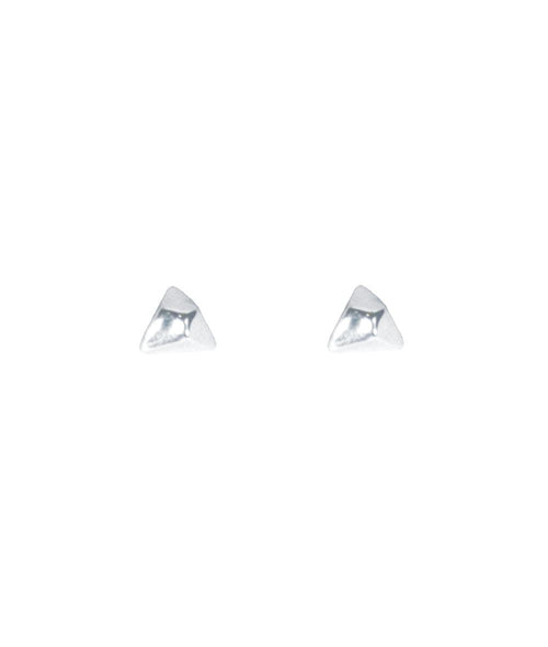 Facet Silver Mini Triangle Stud Earrings