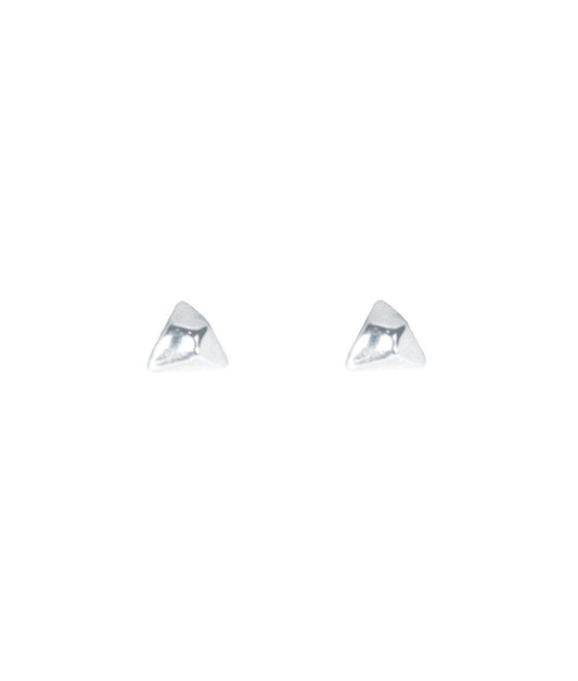Facet Silver Mini Triangle Stud Earrings