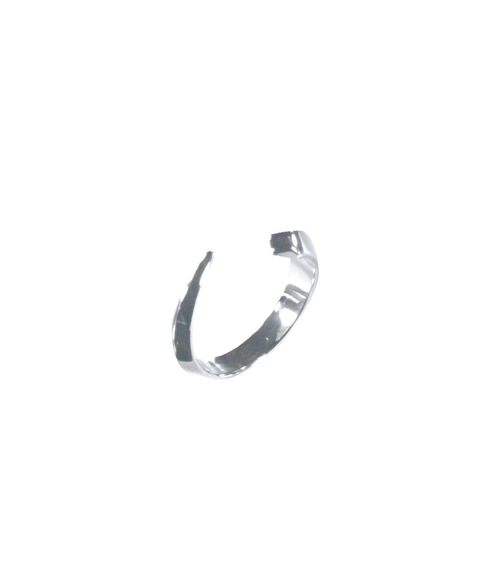Facet Silver Open Twist Ring