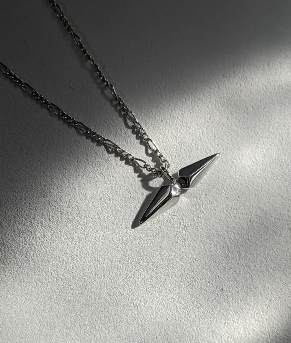 Facet Silver T-bar Necklace