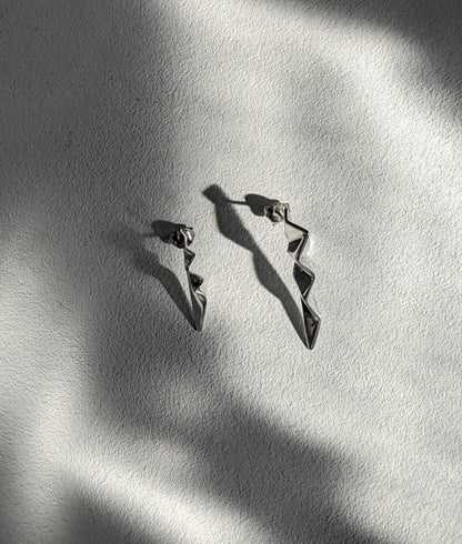Fracture Silver Mismatched Stud Earrings