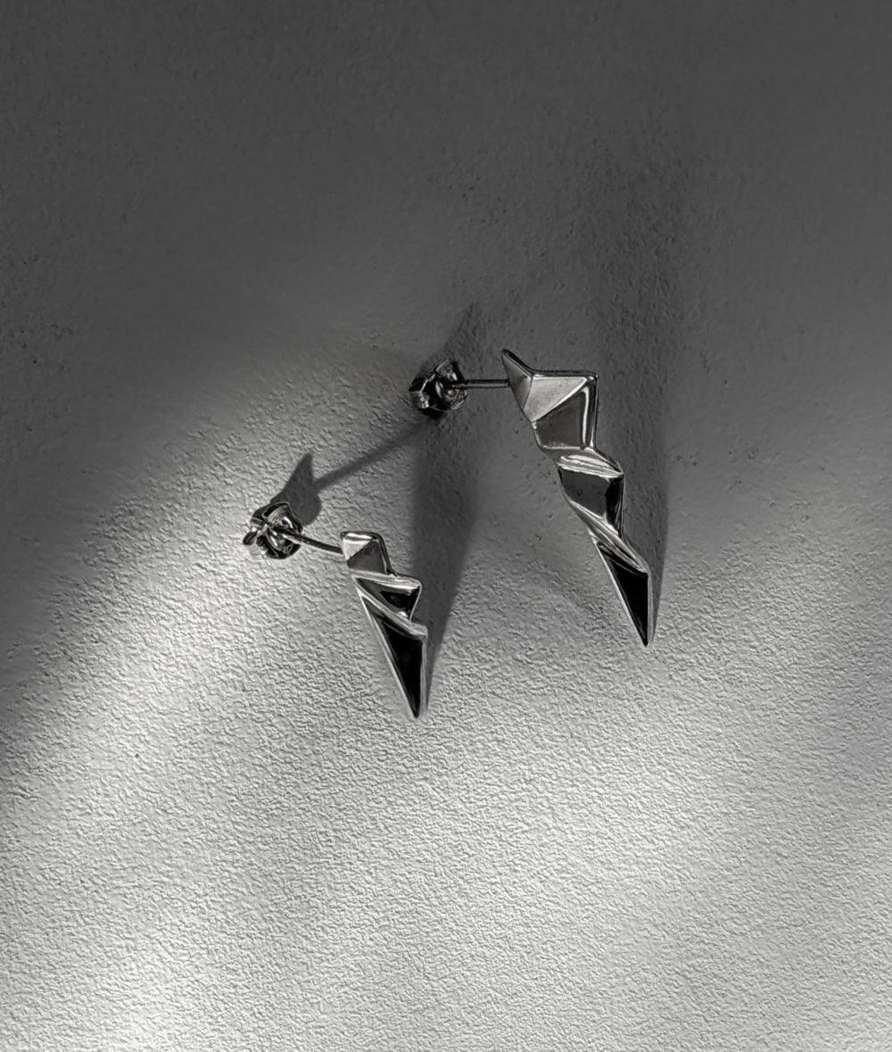 Fracture Silver Mismatched Stud Earrings