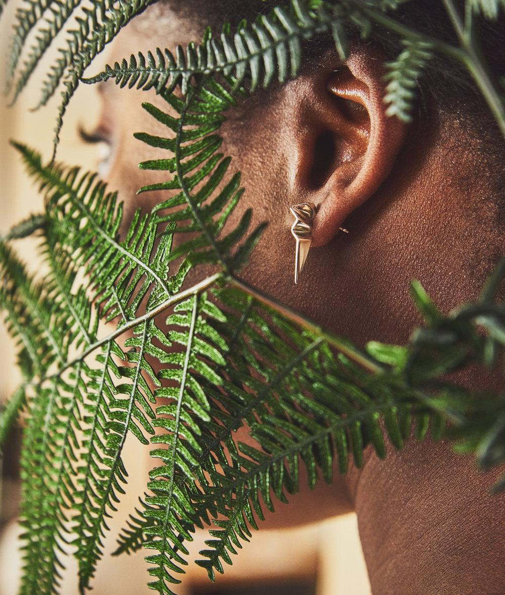 Fracture Silver Mismatched Stud Earrings