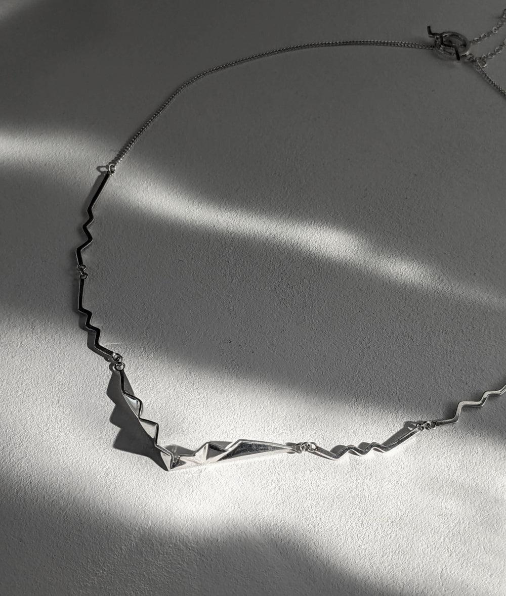 Fracture Silver Necklace