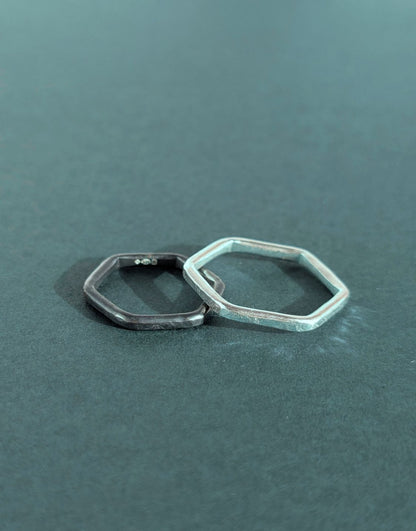 Causeway Silver Hexagon Ring