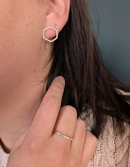 Causeway Silver Hexagon Ring