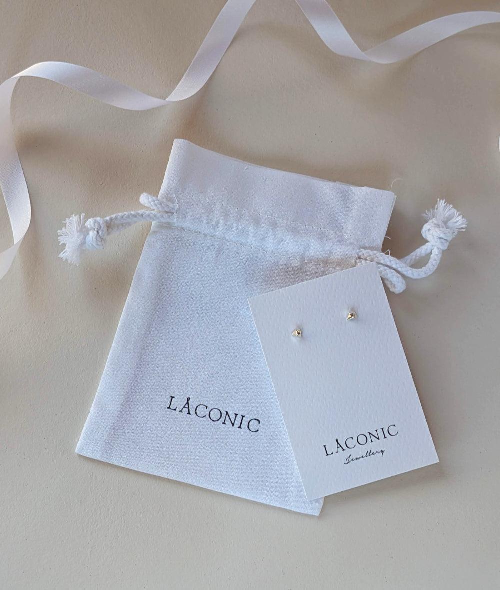 Facet Silver Mini Triangle Stud Earrings