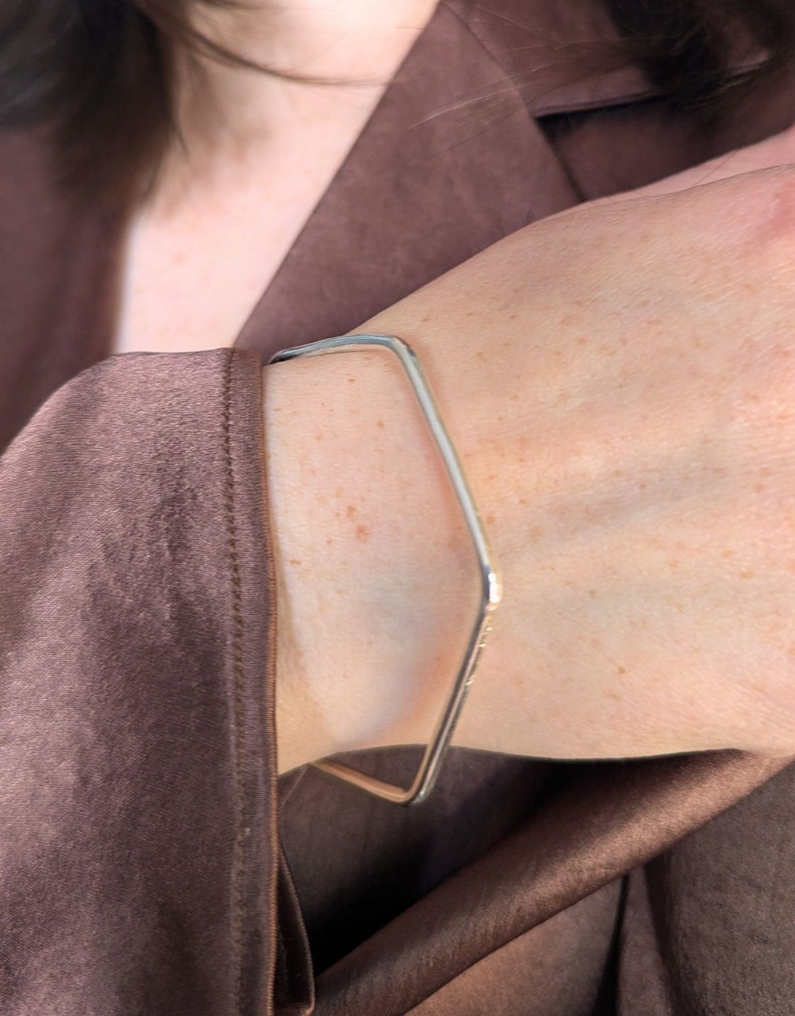 Causeway Silver Hexagon Bangle