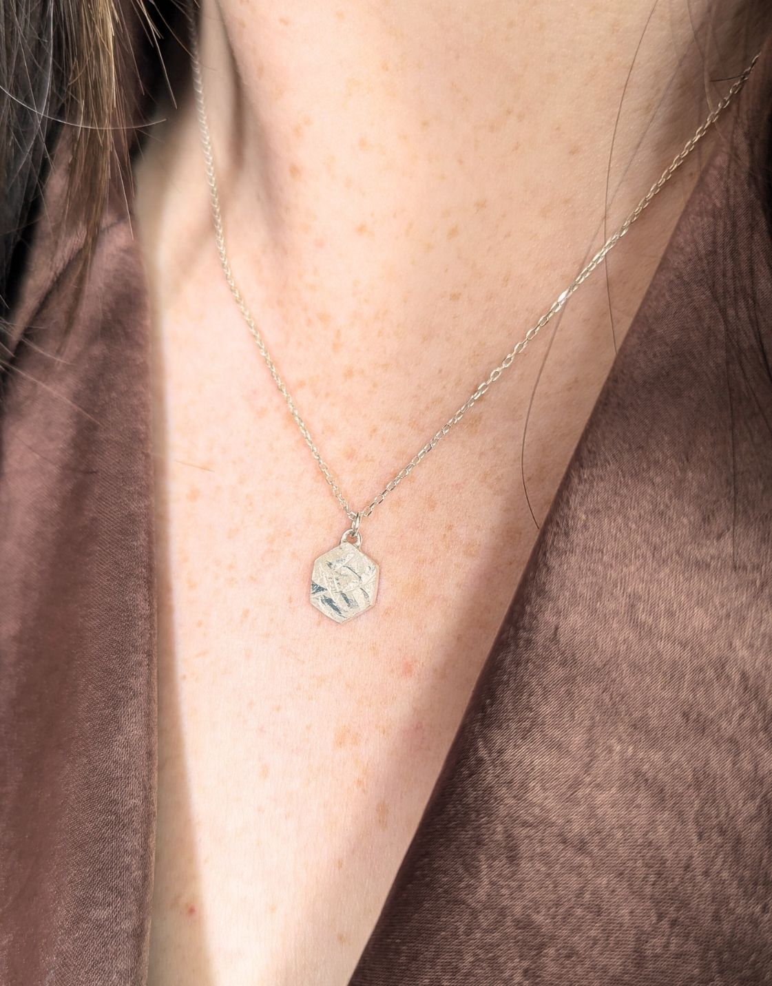 Causeway Textured Hexagon Pendant