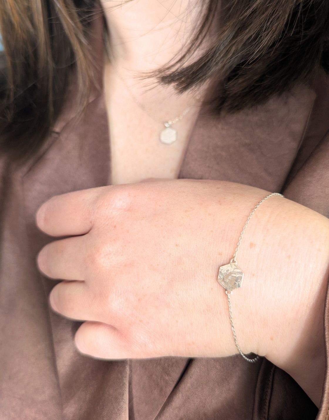 Causeway Textured Hexagon Bracelet